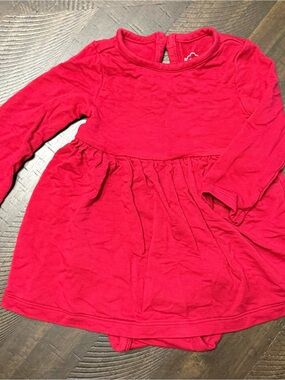 Carter's Bright Red Long Sleeve Knit Dress Top